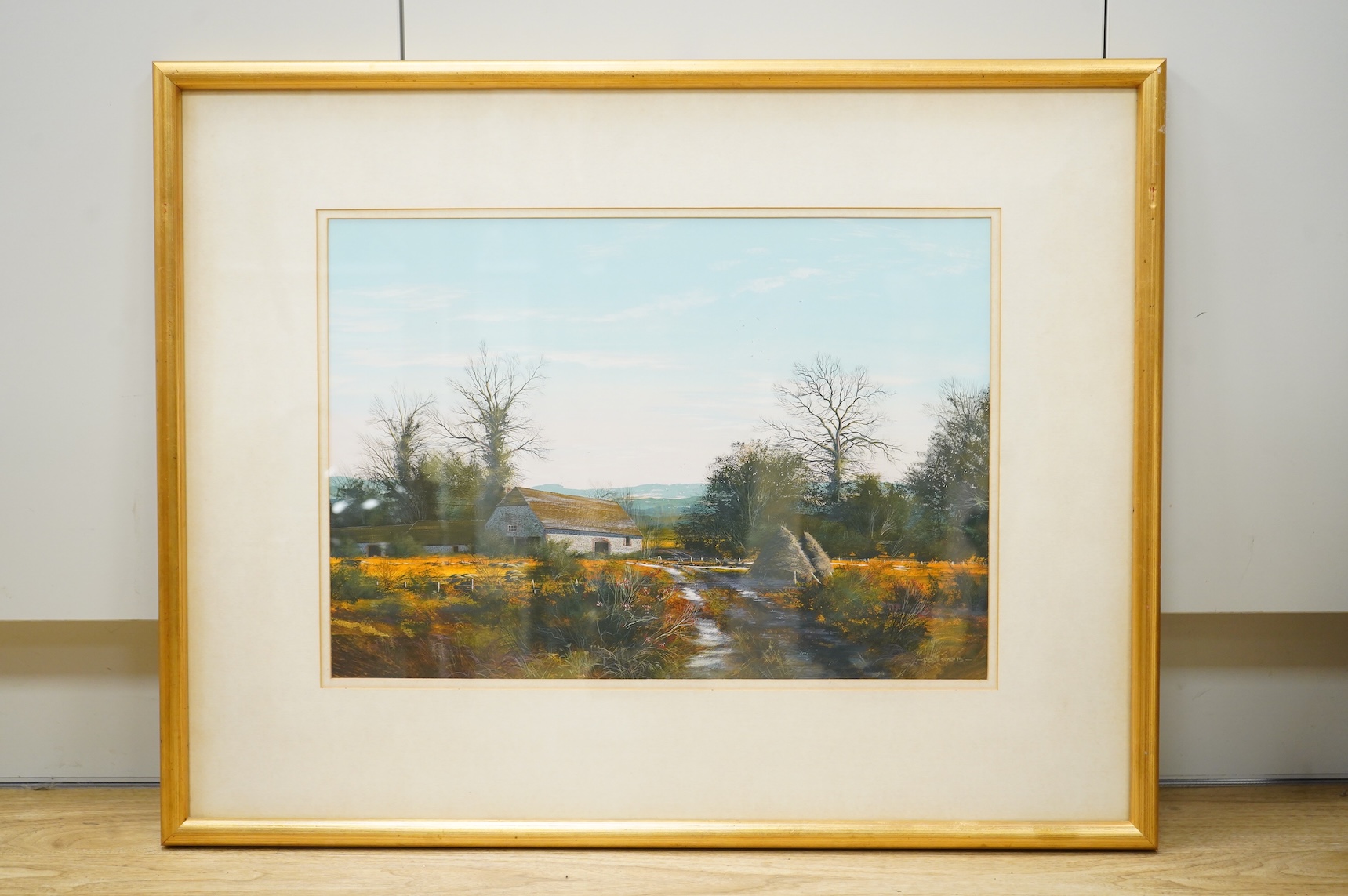 Paul Evans (b.1950), ‘Evening Magic’, signed, Chichester House Gallery inscribed label verso, gouache, 32 x 46cm